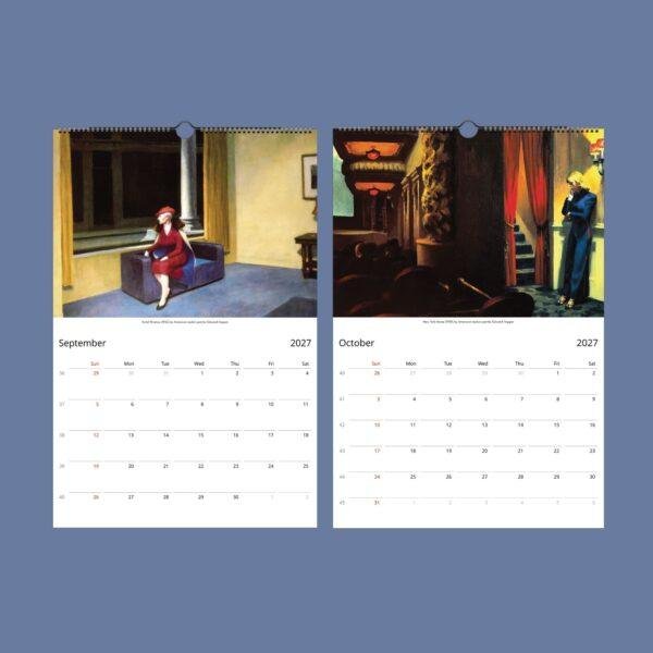 Edward Hopper Wall Calendar – American Artist, Realistic Art, Semi-Glossy Paper