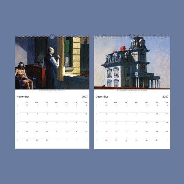 Edward Hopper Wall Calendar – American Artist, Realistic Art, Semi-Glossy Paper