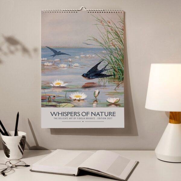 Fidelia Bridges Wall Calendar – American Artist, Watercolor Birds, Natural History Art, Semi-Glossy Paper