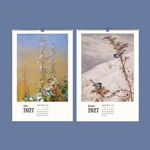 Fidelia Bridges Wall Calendar – American Artist, Watercolor Birds, Natural History Art, Semi-Glossy Paper