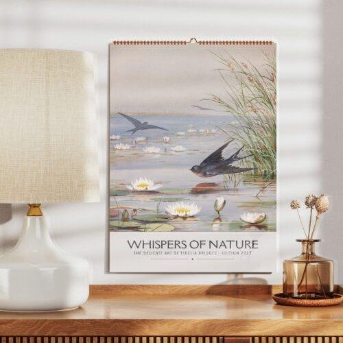Fidelia Bridges Wall Calendar – American Artist, Watercolor Birds, Natural History Art, Semi-Glossy Paper
