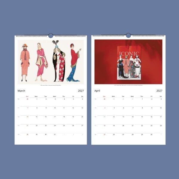George Barbier Wall Calendar – French Artist, Roaring 20s Fashion, Semi-Glossy Paper