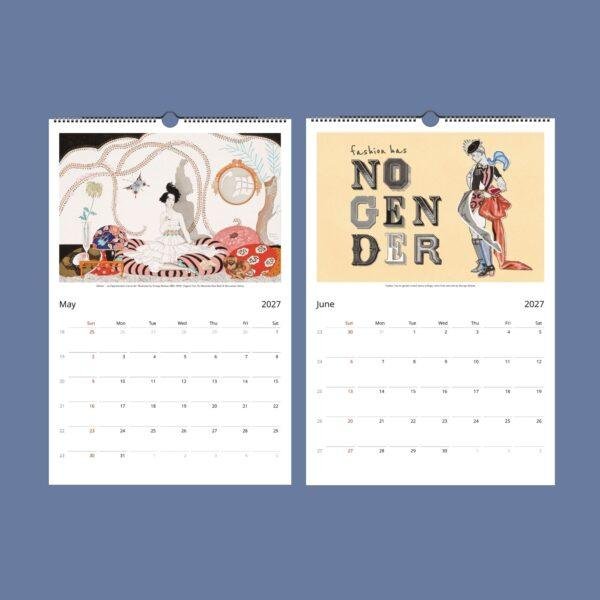 George Barbier Wall Calendar – French Artist, Roaring 20s Fashion, Semi-Glossy Paper