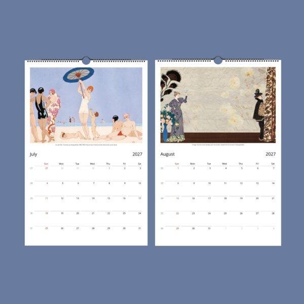 George Barbier Wall Calendar – French Artist, Roaring 20s Fashion, Semi-Glossy Paper