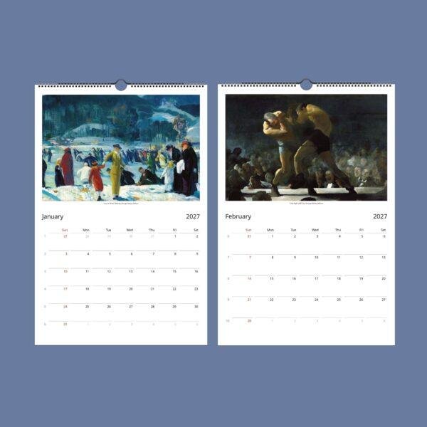 George Bellows Wall Calendar – Vintage Boxing, NYC Paintings, Semi-Glossy Paper