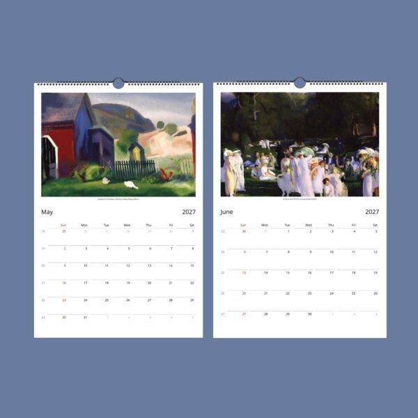 George Bellows Wall Calendar – Vintage Boxing, NYC Paintings, Semi-Glossy Paper