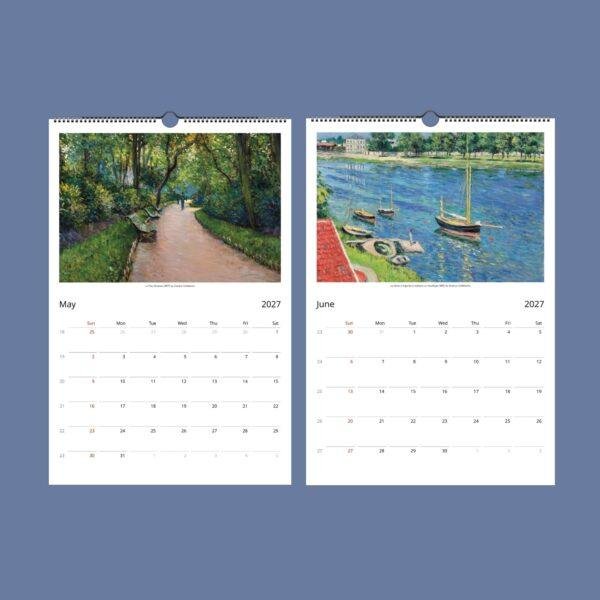 Gustave Caillebotte Wall Calendar - French impressionism, Paris Streets Decor, Semi-glossy silk paper