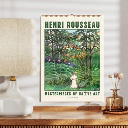 Henri Rousseau Wall Calendar – French Artist, Naive Painting, Exotic Animals Art, Semi-Glossy Paper