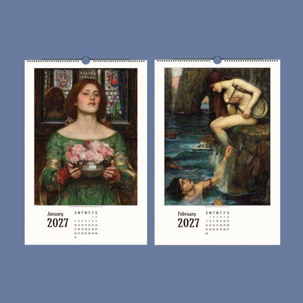 John William Waterhouse Wall Calendar - English Painter,  Mythology Art, Victorian Decor, Semi-Glossy Paper