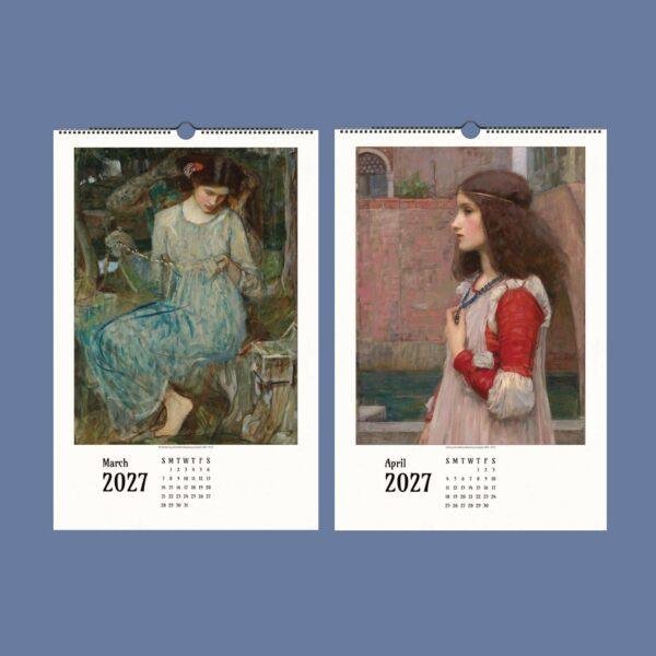 John William Waterhouse Wall Calendar - English Painter,  Mythology Art, Victorian Decor, Semi-Glossy Paper