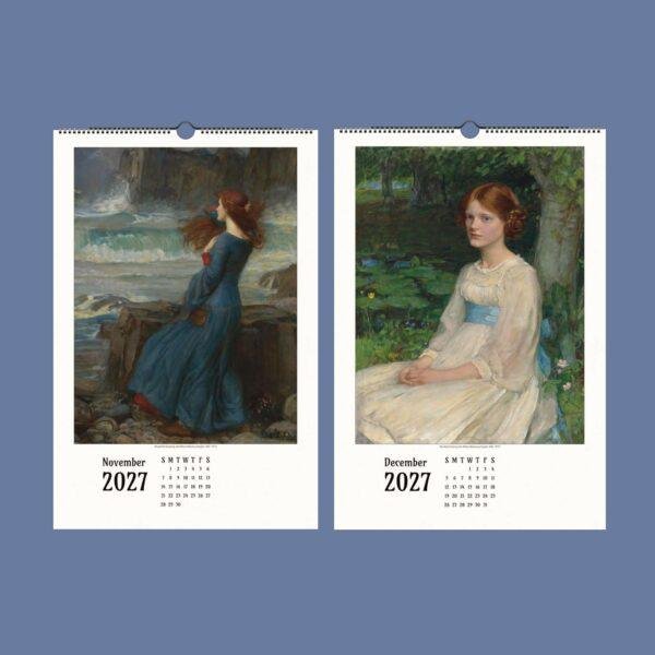 John William Waterhouse Wall Calendar - English Painter,  Mythology Art, Victorian Decor, Semi-Glossy Paper