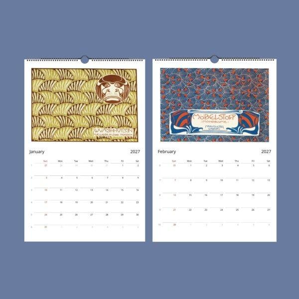 Koloman Moser Wall Calendar – Vienna Secession, Wiener Werkstätte, Semi-Glossy Paper