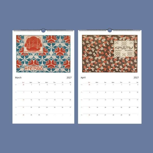 Koloman Moser Wall Calendar – Vienna Secession, Wiener Werkstätte, Semi-Glossy Paper