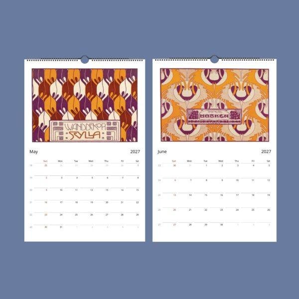 Koloman Moser Wall Calendar – Vienna Secession, Wiener Werkstätte, Semi-Glossy Paper