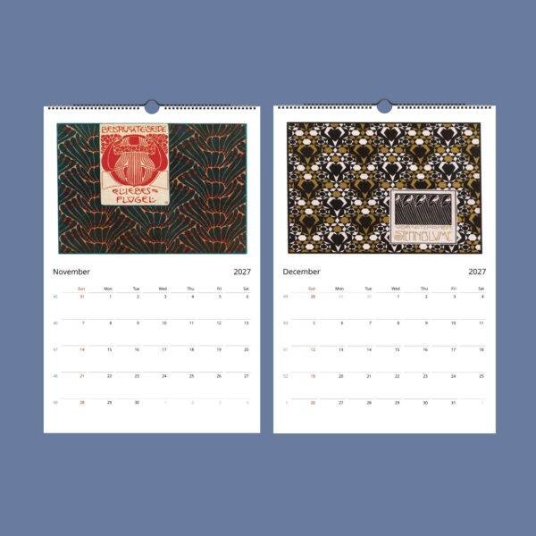 Koloman Moser Wall Calendar – Vienna Secession, Wiener Werkstätte, Semi-Glossy Paper