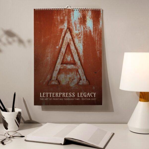 Letterpress Calendar - Retro Typography, Artistic Lettering, Gift For Artists, Semi-Glossy Paper