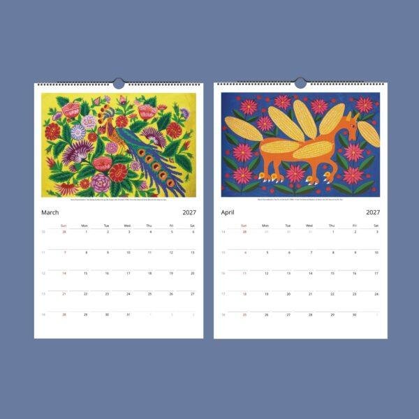 Maria Prymachenko Wall Calendar – Ukraine Artist, Primitive Painting, Semi-Glossy Paper