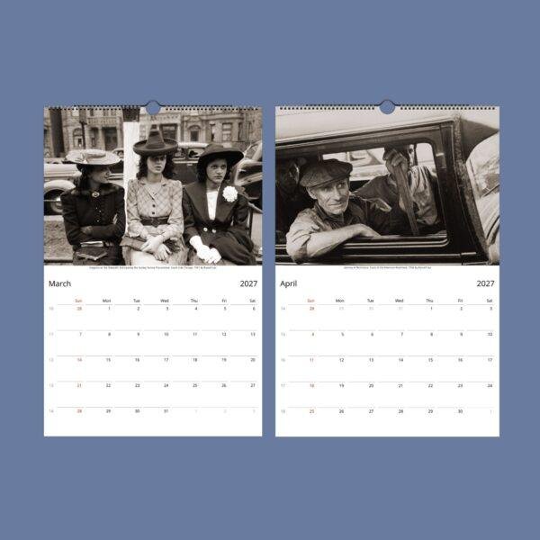 Russell Lee Art Calendar – US Doc Photographer, Street Photography, Semi-Glossy Paper