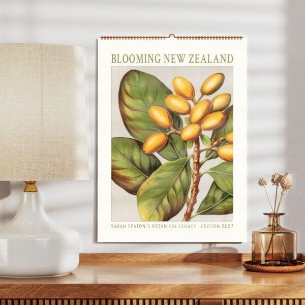 Sarah Featon Wall Calendar – Botanical Artist, New Zealand Flora, Maori Culture, Semi-Glossy Paper