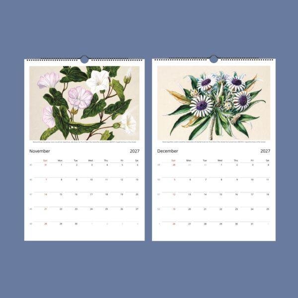 Sarah Featon Wall Calendar – Botanical Artist, New Zealand Flora, Maori Culture, Semi-Glossy Paper