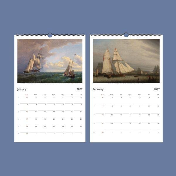 Maritime Calendar – Sailboat Painting, Nautical Decor, Semi-Glossy Paper