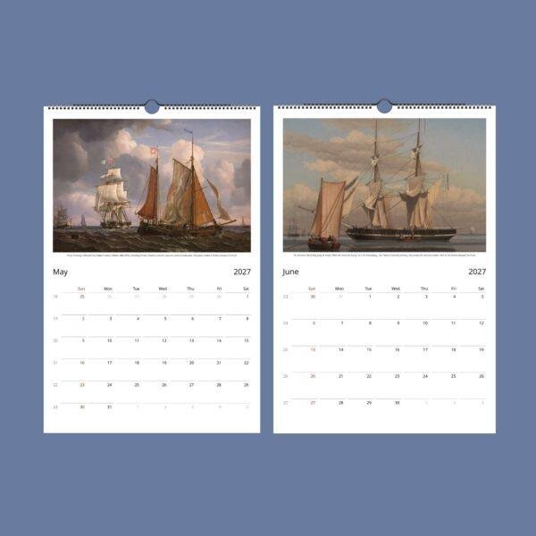 Maritime Calendar – Sailboat Painting, Nautical Decor, Semi-Glossy Paper