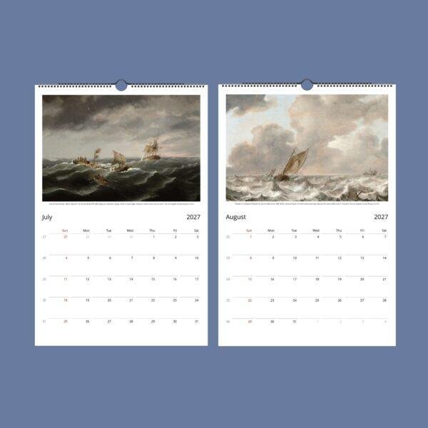 Maritime Calendar – Sailboat Painting, Nautical Decor, Semi-Glossy Paper