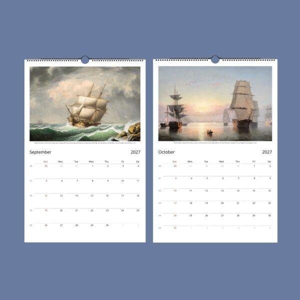 Maritime Calendar – Sailboat Painting, Nautical Decor, Semi-Glossy Paper