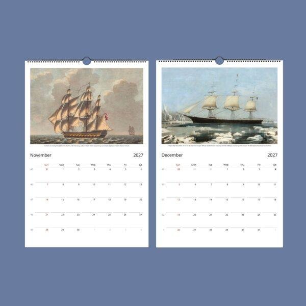 Maritime Calendar – Sailboat Painting, Nautical Decor, Semi-Glossy Paper