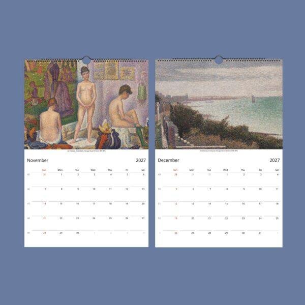 Georges Seurat Wall Calendar – French Painter, Pointillism Art, Semi-Glossy Paper