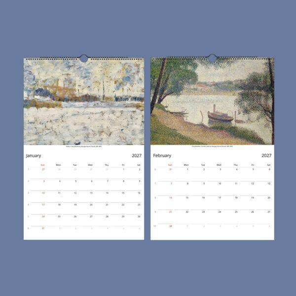Georges Seurat Wall Calendar – French Painter, Pointillism Art, Semi-Glossy Paper