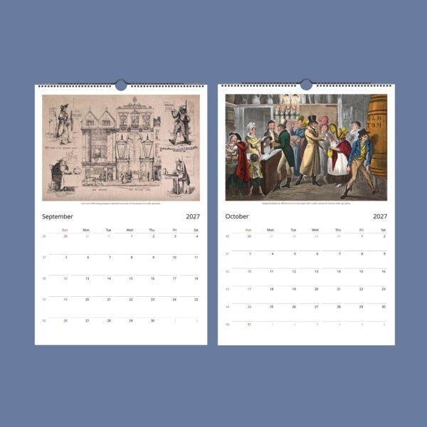 Gin Calendar – British History Wall Art, Drinking Games, Thoughtful Gifts Men, Semi-Glossy Paper