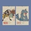 Utagawa Kuniyoshi Calendar - Samurai Wall Art, Japanese Woodblock, Semi-Glossy Paper