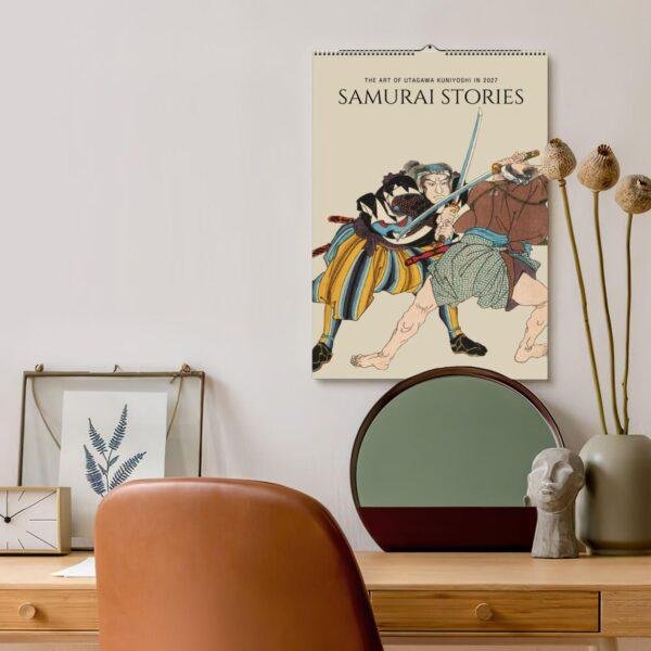 Utagawa Kuniyoshi Calendar - Samurai Wall Art, Japanese Woodblock, Semi-Glossy Paper