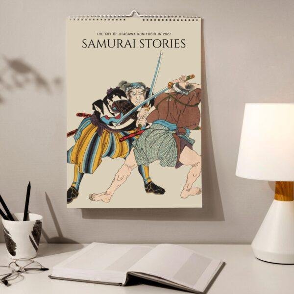 Utagawa Kuniyoshi Calendar - Samurai Wall Art, Japanese Woodblock, Semi-Glossy Paper