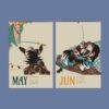 Utagawa Kuniyoshi Calendar - Samurai Wall Art, Japanese Woodblock, Semi-Glossy Paper