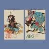 Utagawa Kuniyoshi Calendar - Samurai Wall Art, Japanese Woodblock, Semi-Glossy Paper