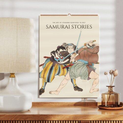 Utagawa Kuniyoshi Calendar - Samurai Wall Art, Japanese Woodblock, Semi-Glossy Paper