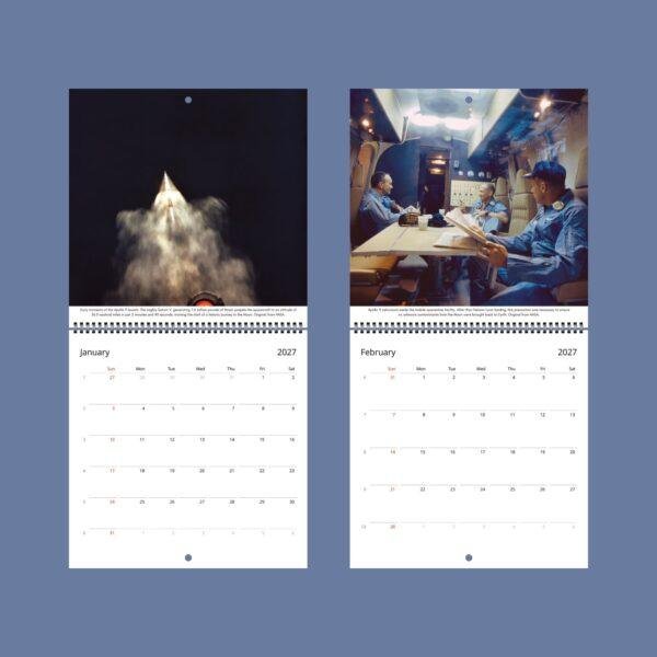 Apollo Astronaut Wall Calendar – NASA Moon Mission, Space Exploration, Semi‑Glossy Paper
