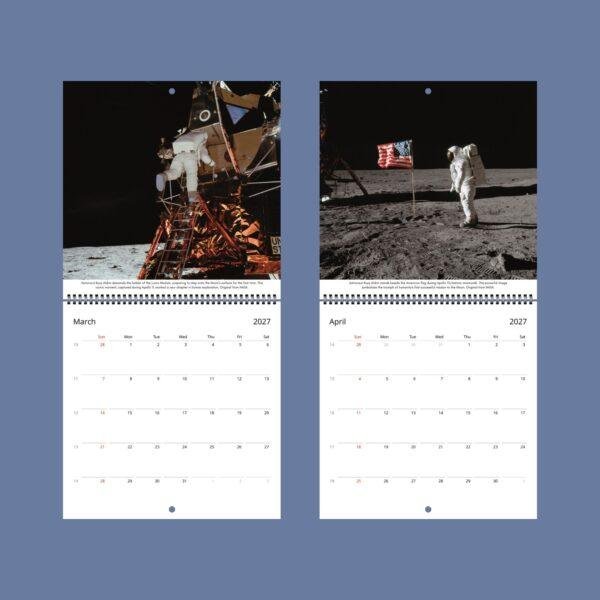Apollo Astronaut Wall Calendar – NASA Moon Mission, Space Exploration, Semi‑Glossy Paper