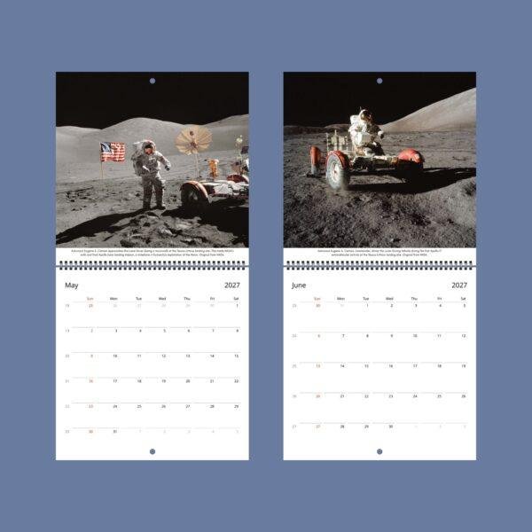 Apollo Astronaut Wall Calendar – NASA Moon Mission, Space Exploration, Semi‑Glossy Paper