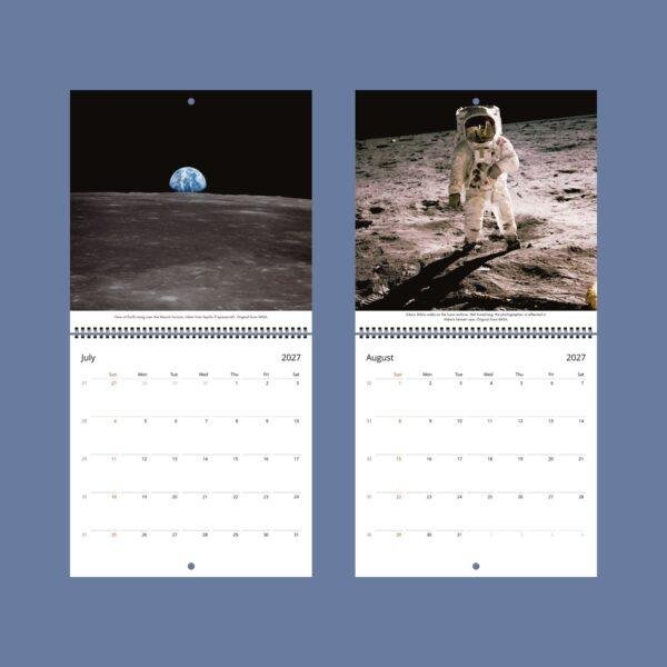 Apollo Astronaut Wall Calendar – NASA Moon Mission, Space Exploration, Semi‑Glossy Paper