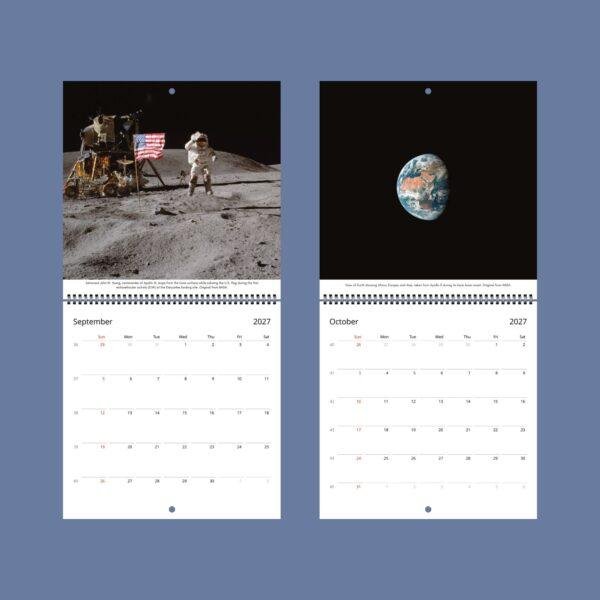 Apollo Astronaut Wall Calendar – NASA Moon Mission, Space Exploration, Semi‑Glossy Paper