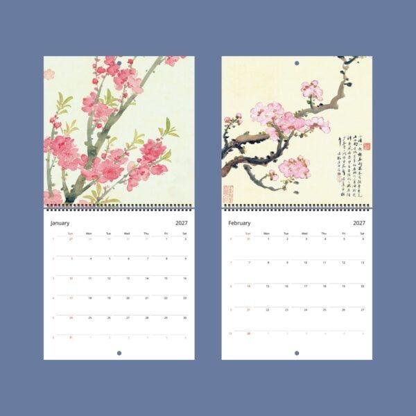 Chinese Calendar – Asian Artist, Liang Yuwei, Imperial style, Semi-Gloss Paper