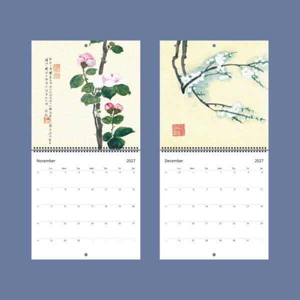 Chinese Calendar – Asian Artist, Liang Yuwei, Imperial style, Semi-Gloss Paper