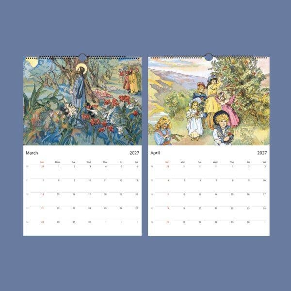 Once Upon a Time Wall Calendar - Floral Legends, Vintage Fairy Tales, Semi-Glossy Paper