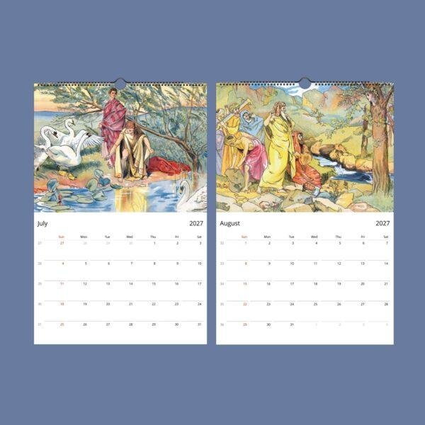 Once Upon a Time Wall Calendar - Floral Legends, Vintage Fairy Tales, Semi-Glossy Paper