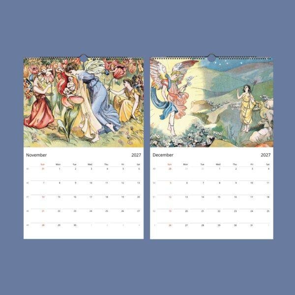 Once Upon a Time Wall Calendar - Floral Legends, Vintage Fairy Tales, Semi-Glossy Paper
