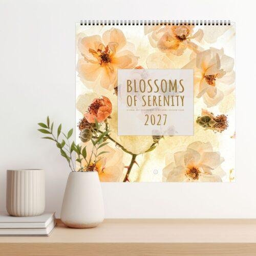 Floral calendar - Blossoms of Serenity, Botanical Art, Calendar Gift, Semi-Gloss Paper