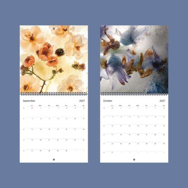 Floral calendar - Blossoms of Serenity, Botanical Art, Calendar Gift, Semi-Gloss Paper
